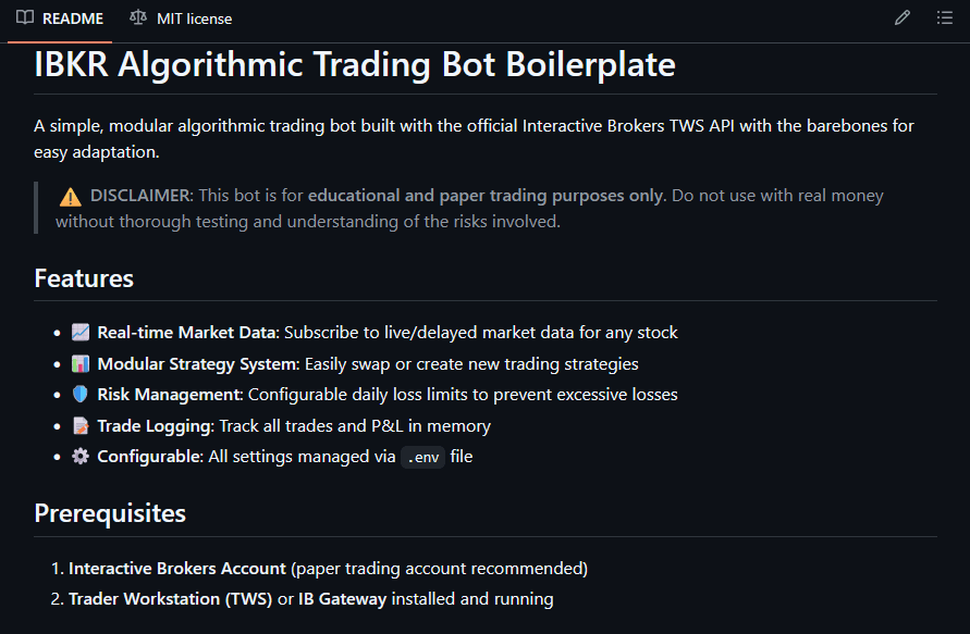 IBKR Trading Bot Boilerplate